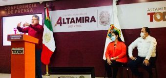 El gerente general de la COMAPA Altamira, Ing. Omar Hernández Leines, participó en la conferencia de prensa “MaÑANERA.