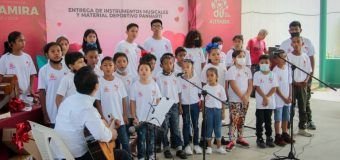 Equipamiento musical y deportivo a niñas y niños del programa “Pannarti”