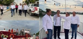 Supervisan gobernador y alcalde avance de trabajos de desazolve en laguna de Champayán