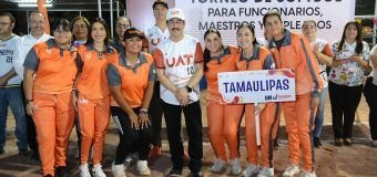Inaugura el rector Dámaso Anaya el Torneo de softbol para Funcionarios, Maestros y Empleados de la UAT