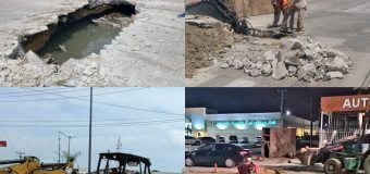 COMAPA Sur atiende de manera oportuna un hundimiento en importante vialidad