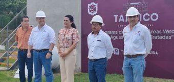 Colabora COMAPA SUR en plan de riego de áreas verdes implementado por el Municipio de Tampico