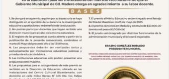 Convocan a la entrega de medalla al mérito educativo “Profr. Lauro Aguirre”