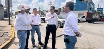 Secretario de Recursos Hidráulicos y equipo de COMAPA SUR supervisan avances en obras de drenaje sanitario en Ciudad Madero