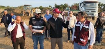 Erasmo González supervisa avance de construcción de la Estación de Transferencia Madero