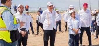 Constatan Américo y titular de la Sedatu obras de urbanización en el Puerto del Norte en Matamoros