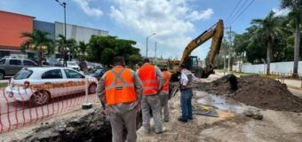 Registra avance del 50 por ciento rehabilitación de colector sanitario en la colonia La Paz
