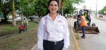 Supervisa Mónica Villarreal mantenimiento de canales pluviales